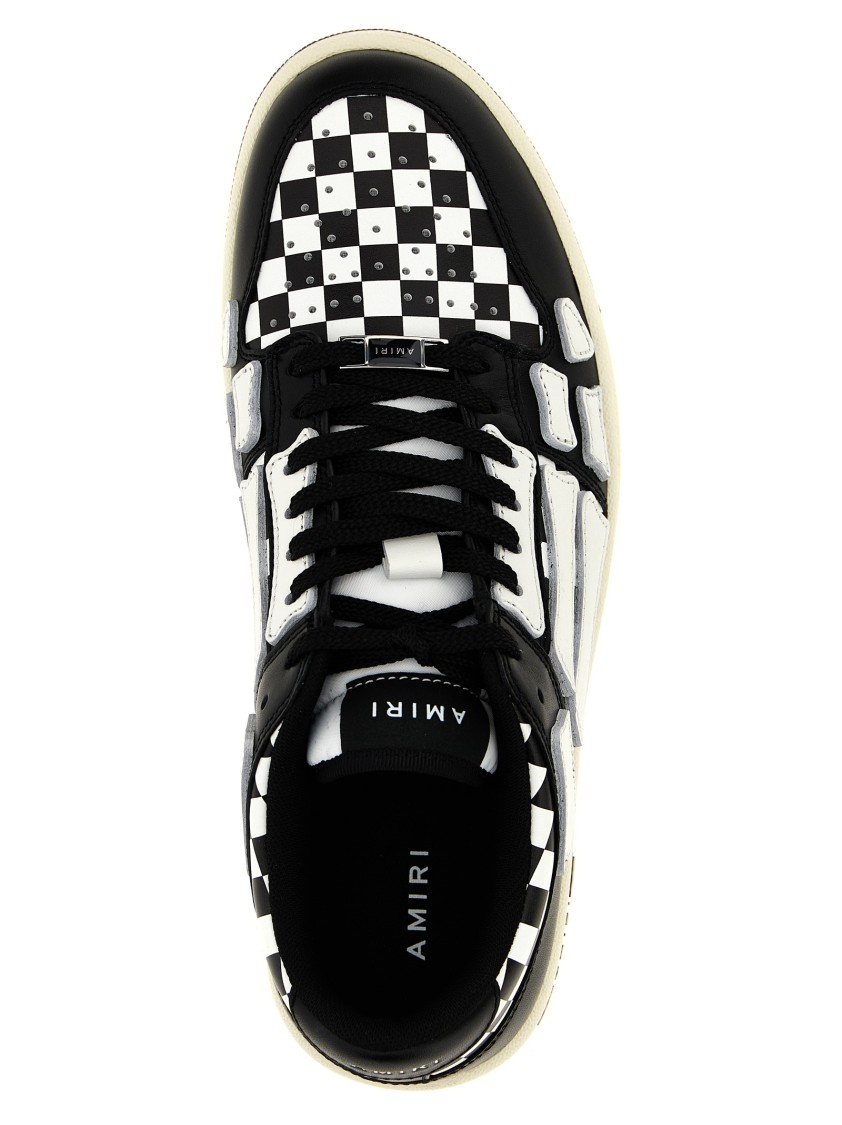 Amiri Checkered Skel Top Low Sneakers In Black