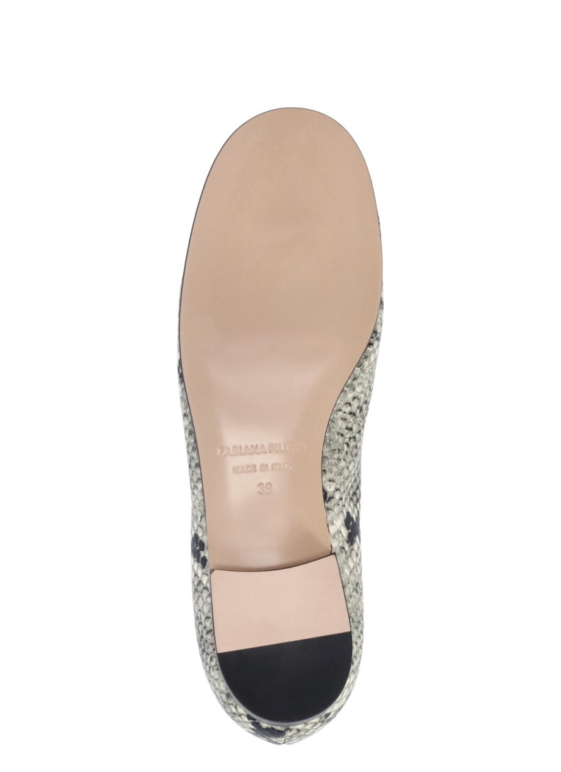 Fabiana Filippi Python Effect Loafers In Green