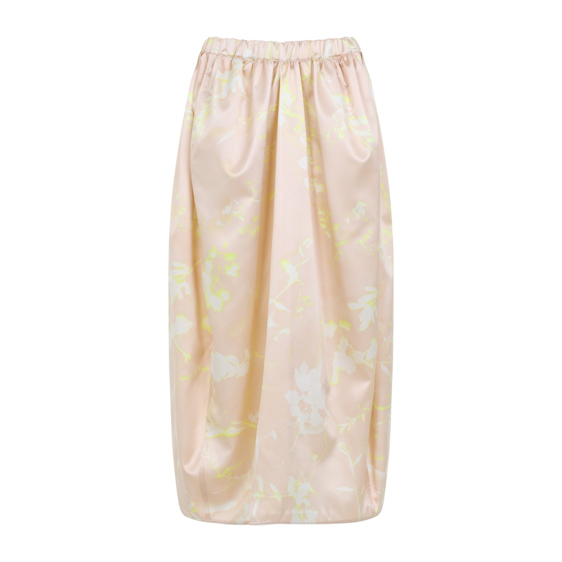 Shop Fabiana Filippi Pink Silk Midi Skirt In Neutrals