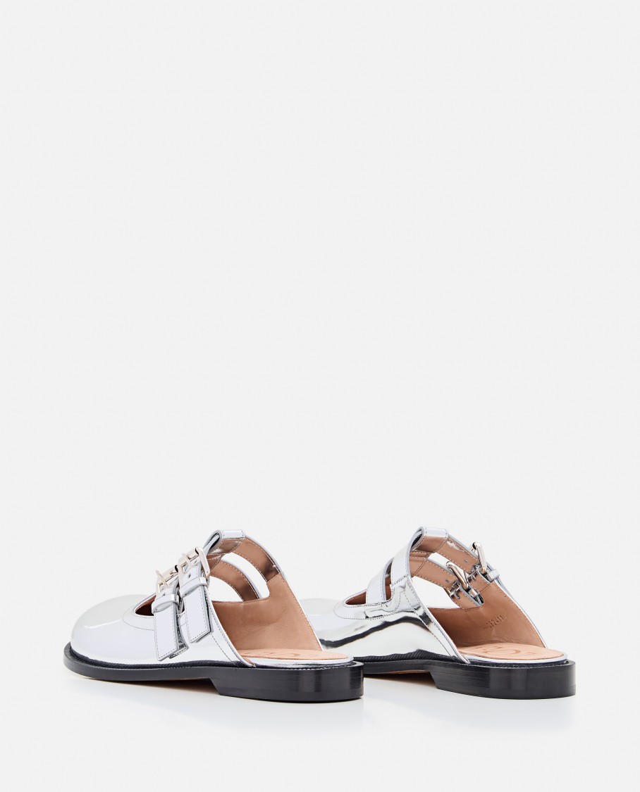 Shop Loewe Campo Mary Jane Mule In Silver