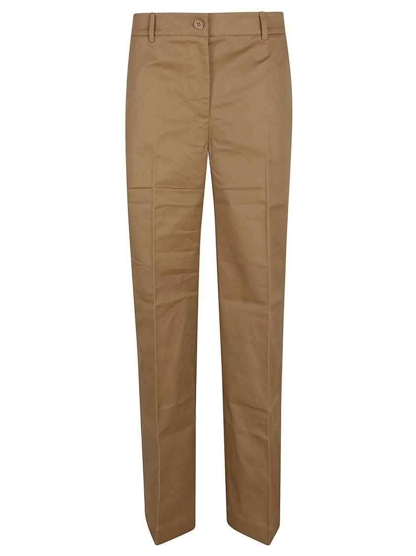 P.a.r.o.s.h Tailored Trousers With Front Crease And Belt Loops In Brown