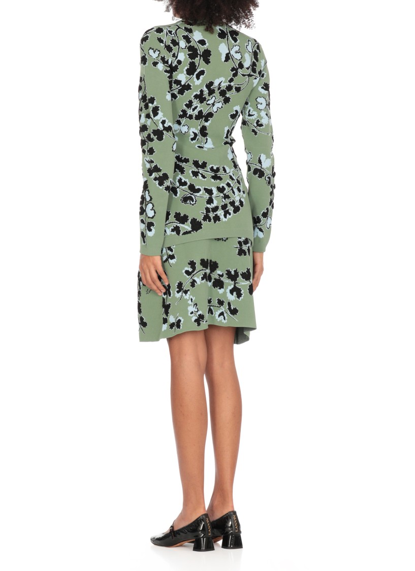 Lanvin Floral Pattern Buttoned Cardigan In Green