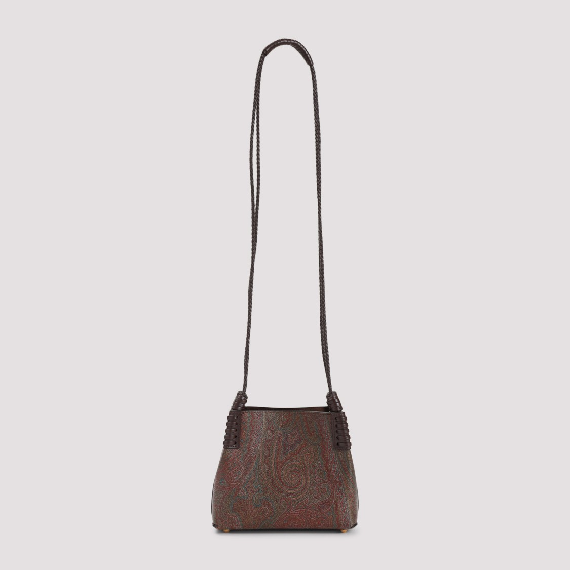 Etro Arnica Xs Shoulder Bag In Signature Brown Canvas In Brown