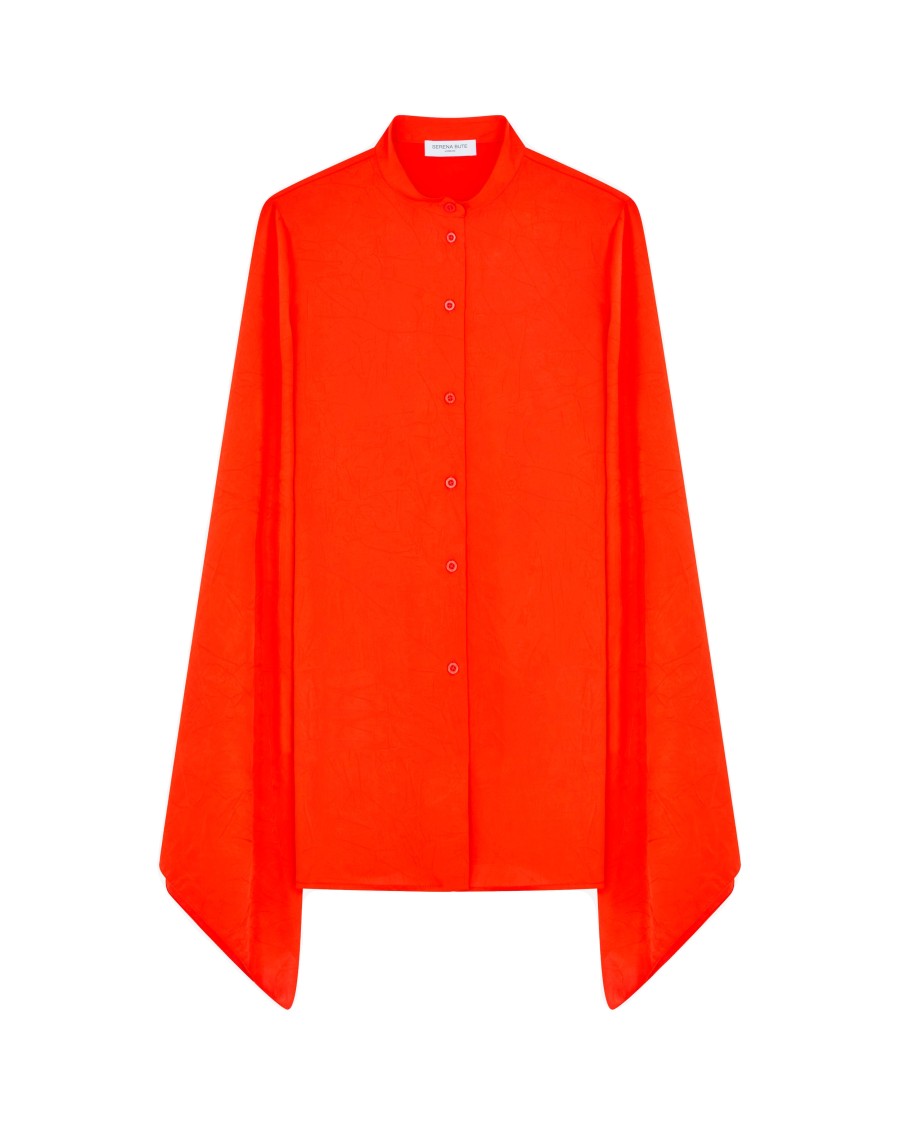 Serena Bute Kimono Sleeve Shirt - Bright Red