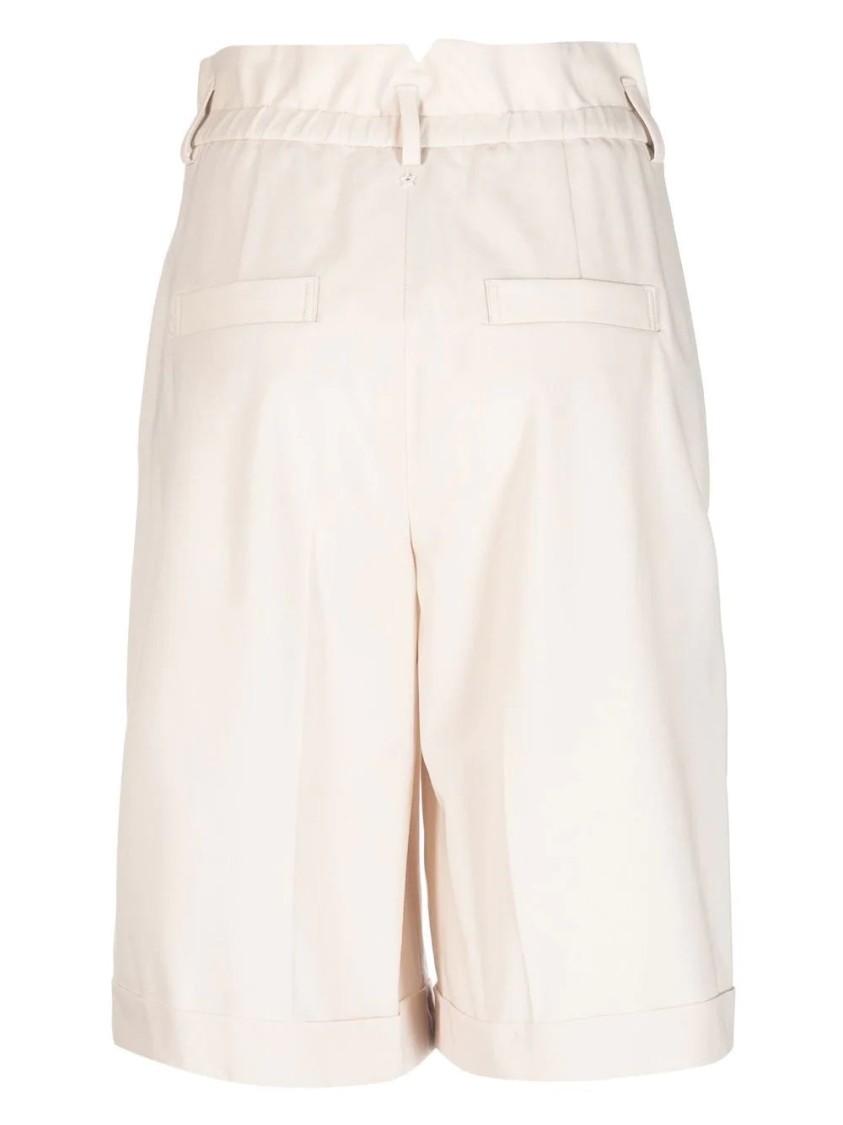 Lorena Antoniazzi Tailored Beige Shorts With Pleated Front In Neutral