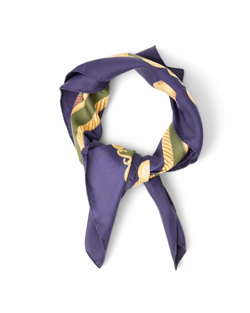 Pre-owned Hermes Hermès Les Tambours Purple Silk Scarf