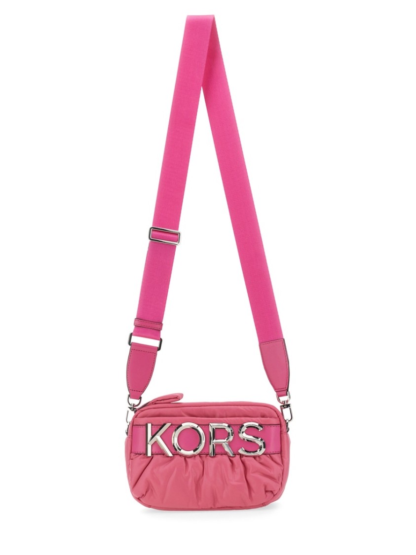 Michael Michael Kors Quilted Camera Bag With Prominent Logo And Adjustable Strap