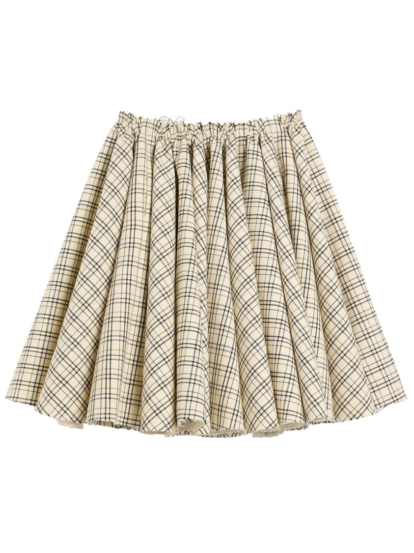 Ami Alexandre Mattiussi Checked-pattern Midi Skirt In Orange