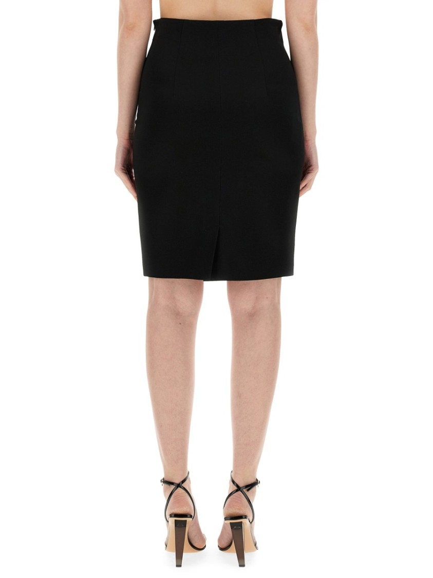 Moschino Hollowed-out Love Decorated Skirt In Black