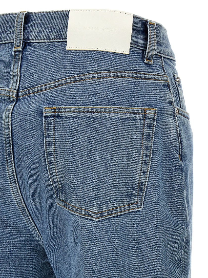 Loulou Studio Wular Jeans In Blue