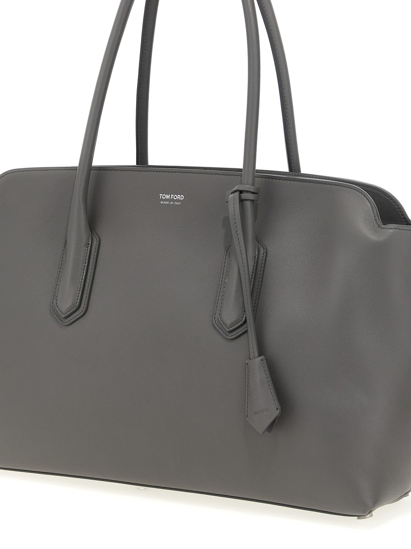 Tom Ford Logo Shoulder Bag In Gray