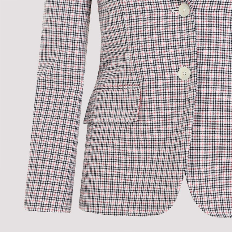 ジャケット THOM BROWNE Thom Browne Small Check Cotton Jacket Thom Browne Small Check White Cotton Jacket Blazer | THE LIST