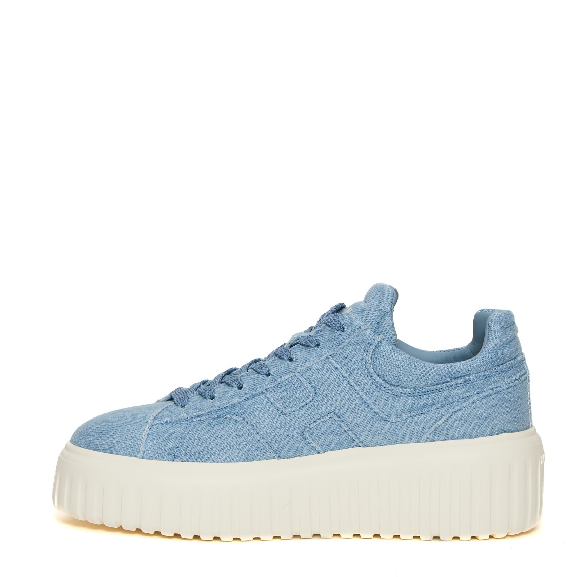Hogan H Stripes Jeans Fabric Sneakers In Blue