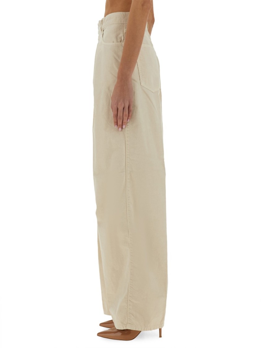 Haikure Candy Cotton Mid-rise Wide-leg Pants In Neutrals
