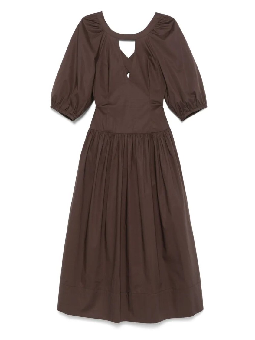 Twinset Twin-set Fitted Midi Dress With Deep V-neckline