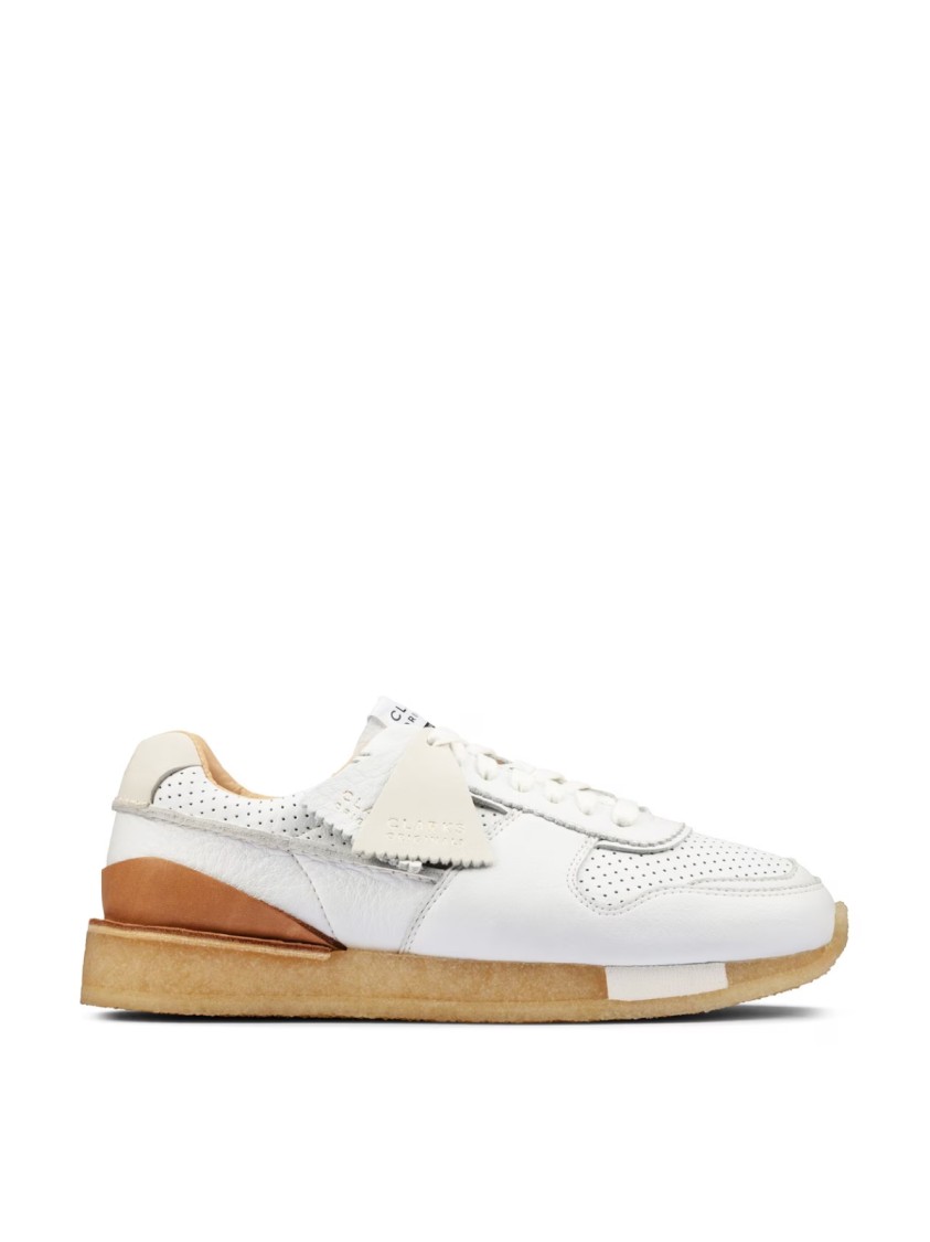 Clarks Torrun Leather Sneakers In White