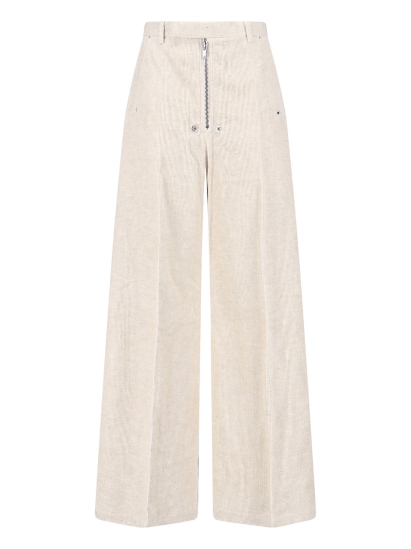 Rick Owens Trousers Wide-leg Button Detail In White