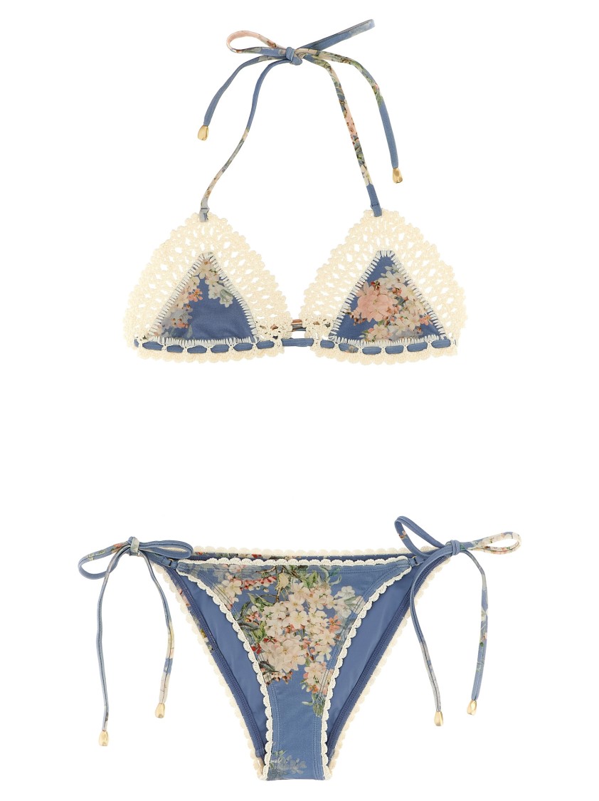 Zimmermann 'cascadian Crochet' Bikini In Blue