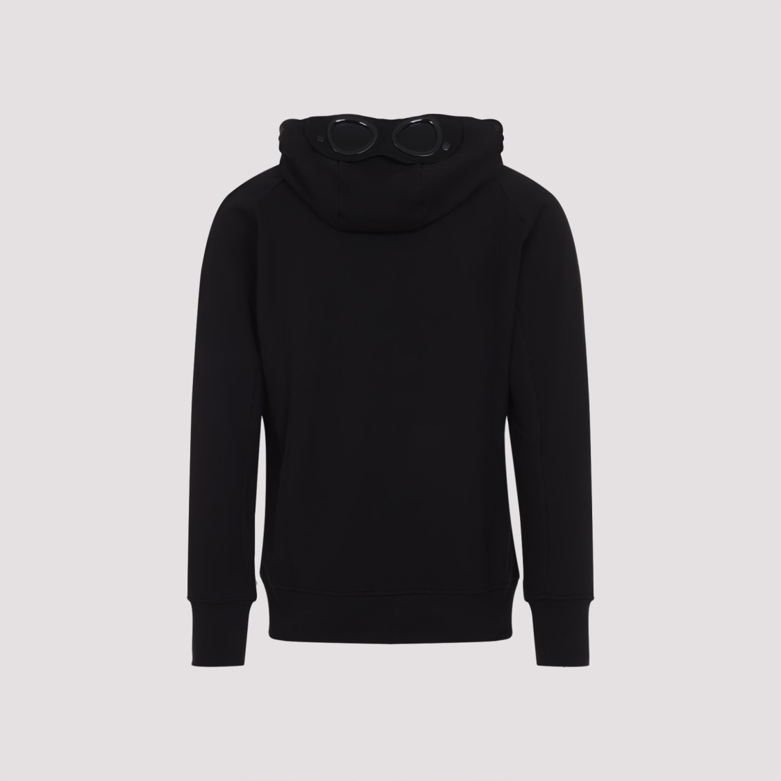 C.p. Company Relaxed Fit Black Zip-up Sweatshirt With Hood And Zippered Pockets In Black