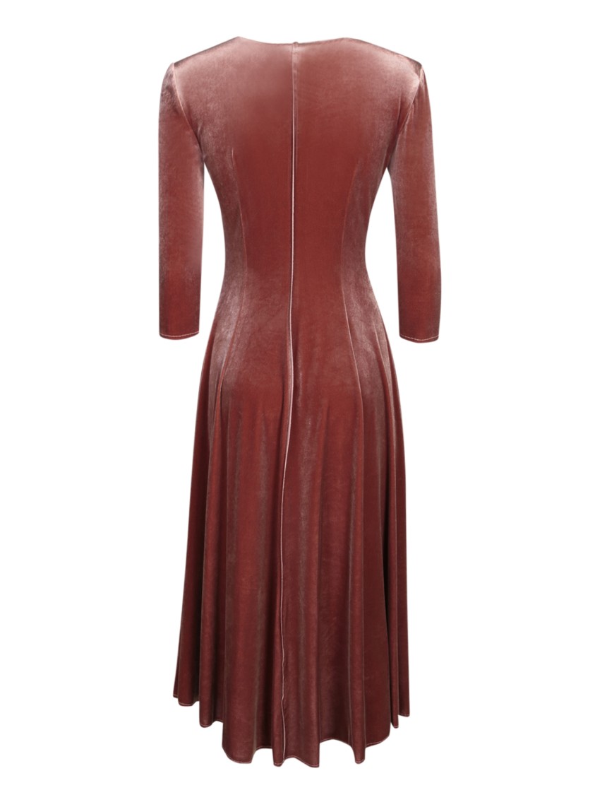 Blanca Vita Velvet Midi Dress In Burgundy