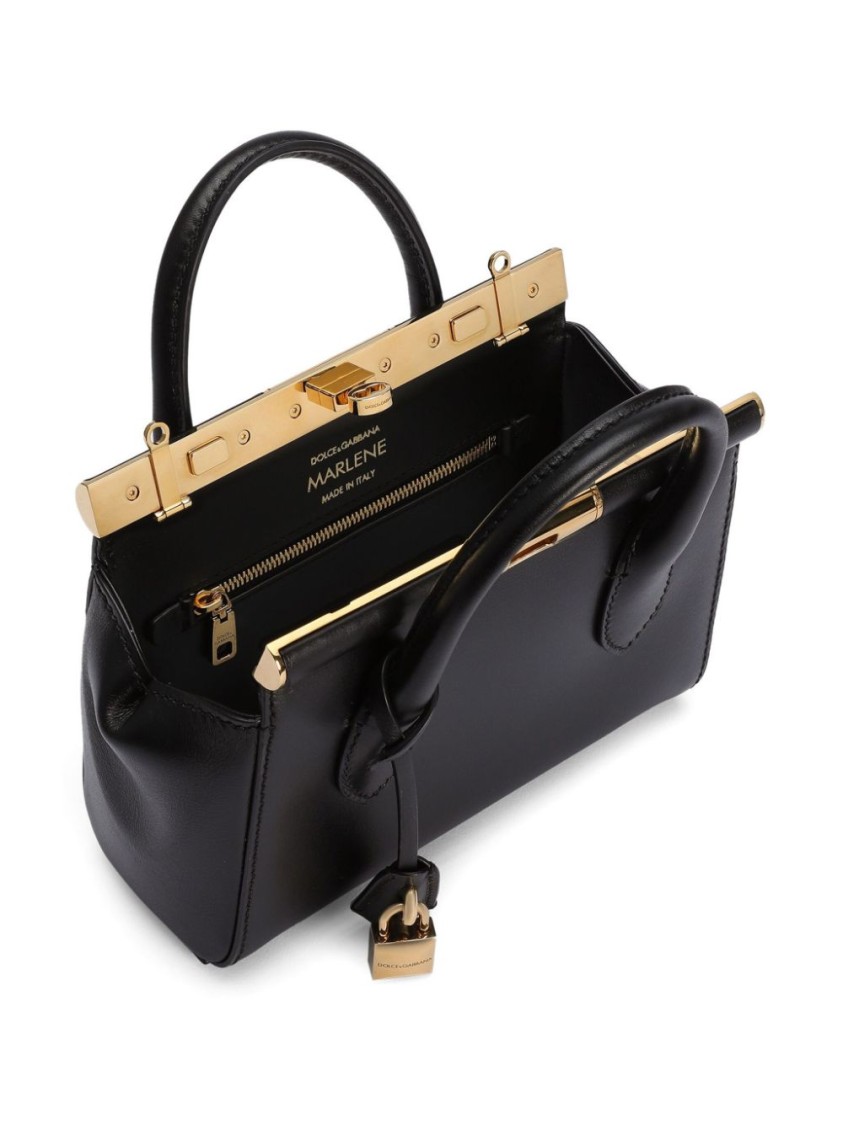 DOLCE & GABBANA DOLCE & GABBANA BLACK COWHIDE SHOULDER BAG