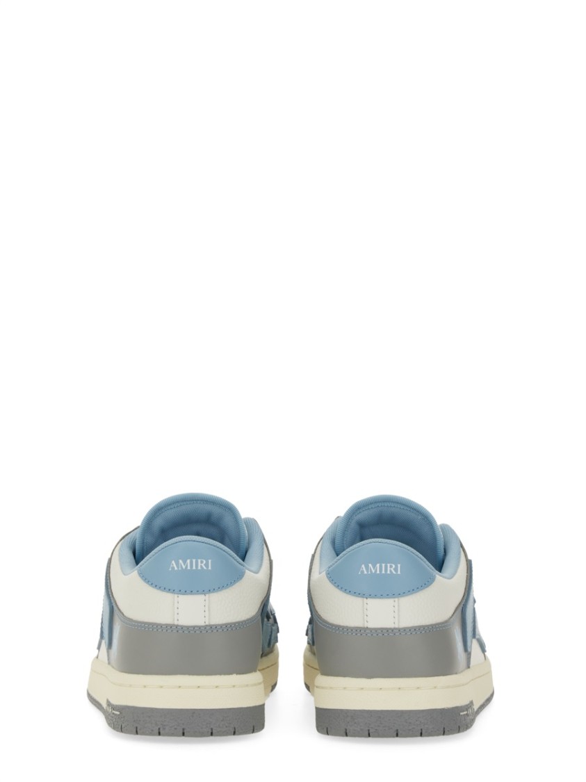 Amiri Varsity Skel Top Low Sneakers Ocean Sky In White