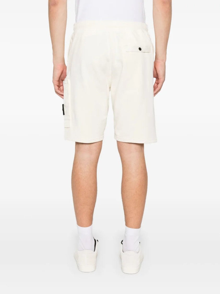 Shop Stone Island Compass-badge Track Shorts In Neutrals