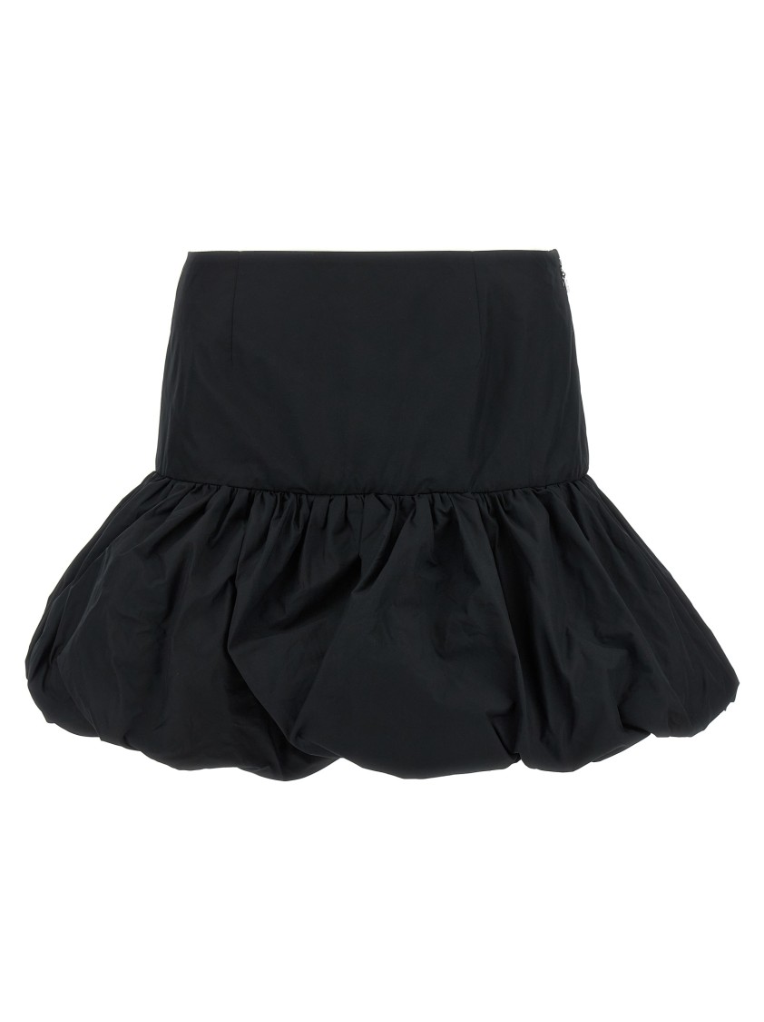 Rotate Birger Christensen Gathered Peplum Miniskirt In Black