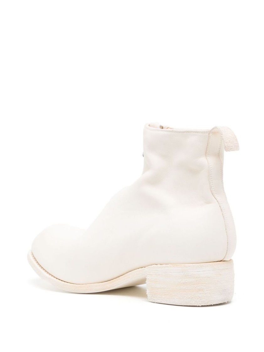 Guidi Bianco Ankle Boots In Luxurious Horse Leather