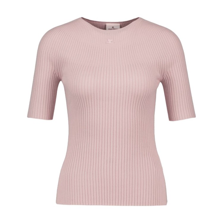 【関税込み】Solar Ss Sweater - Courreges - Cotton - Pink Courrèges Solar Ss Sweater - Cotton - Pink | THE LIST