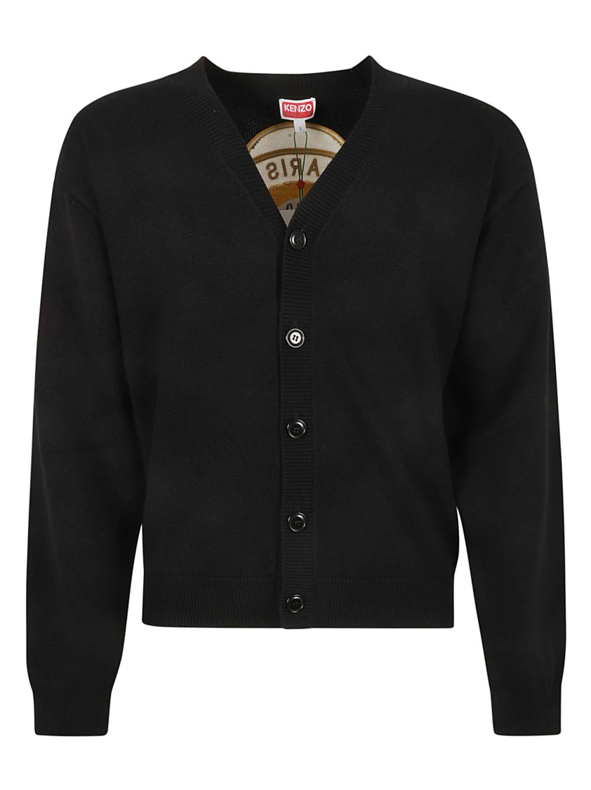 Kenzo Relaxed-fit Black Sweater With Tiger Graphic In Black