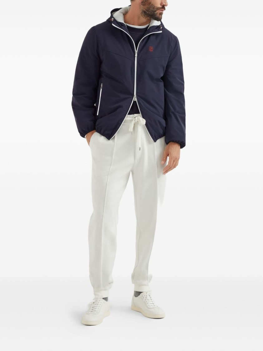 Brunello Cucinelli Waterproof Hooded Jacket In Blue