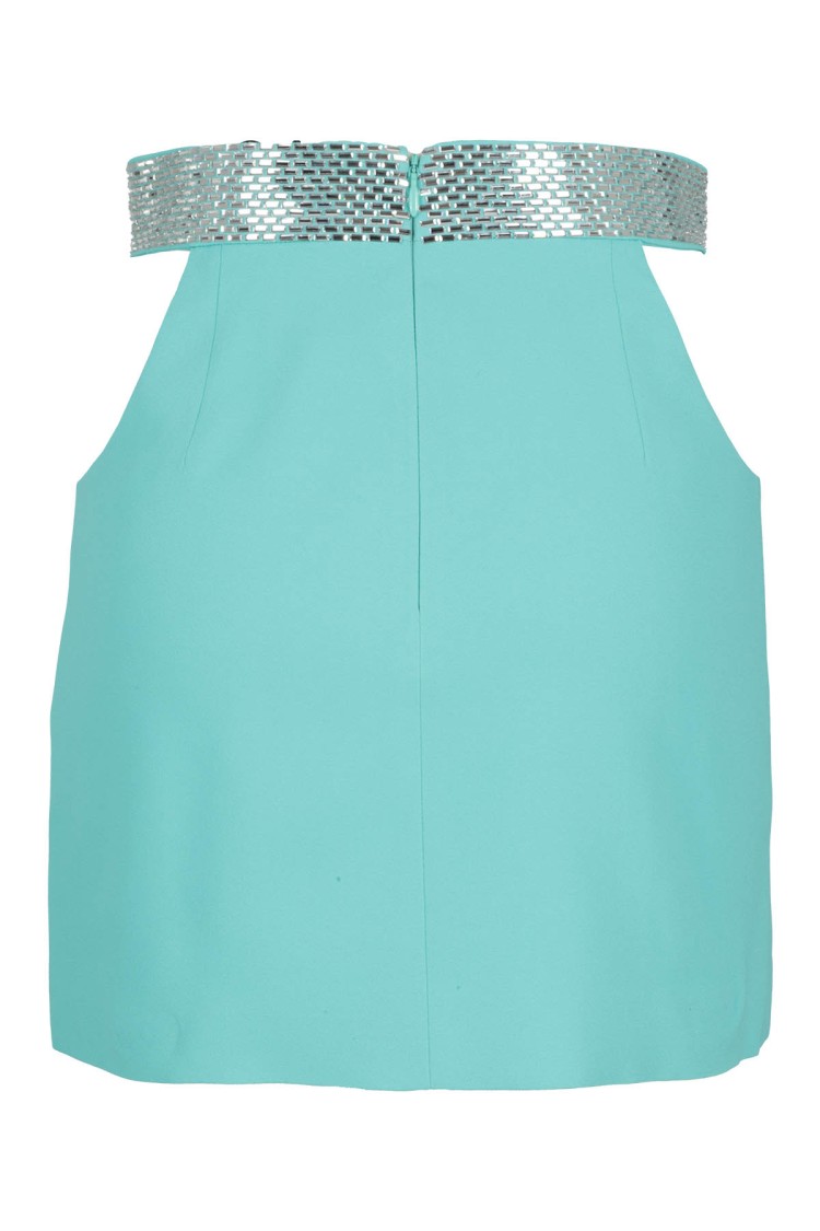 ミニスカート Giuseppe Di Morabito Blue Cady Envers Satin Mini Skirt Giuseppe Di Morabito Blue Cady Envers Satin Mini Skirt