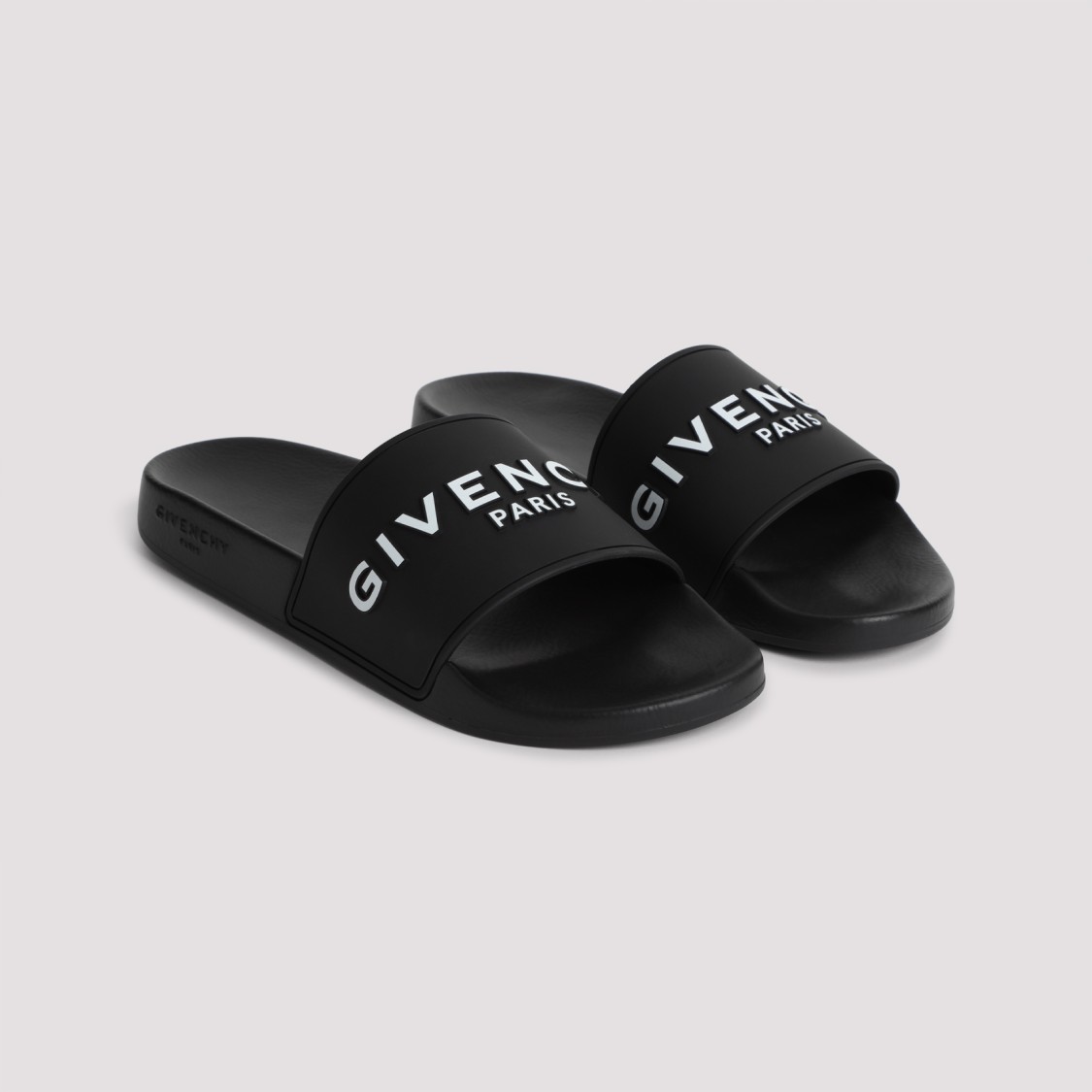 Givenchy Black Minimalist Sandals With Bold Branding