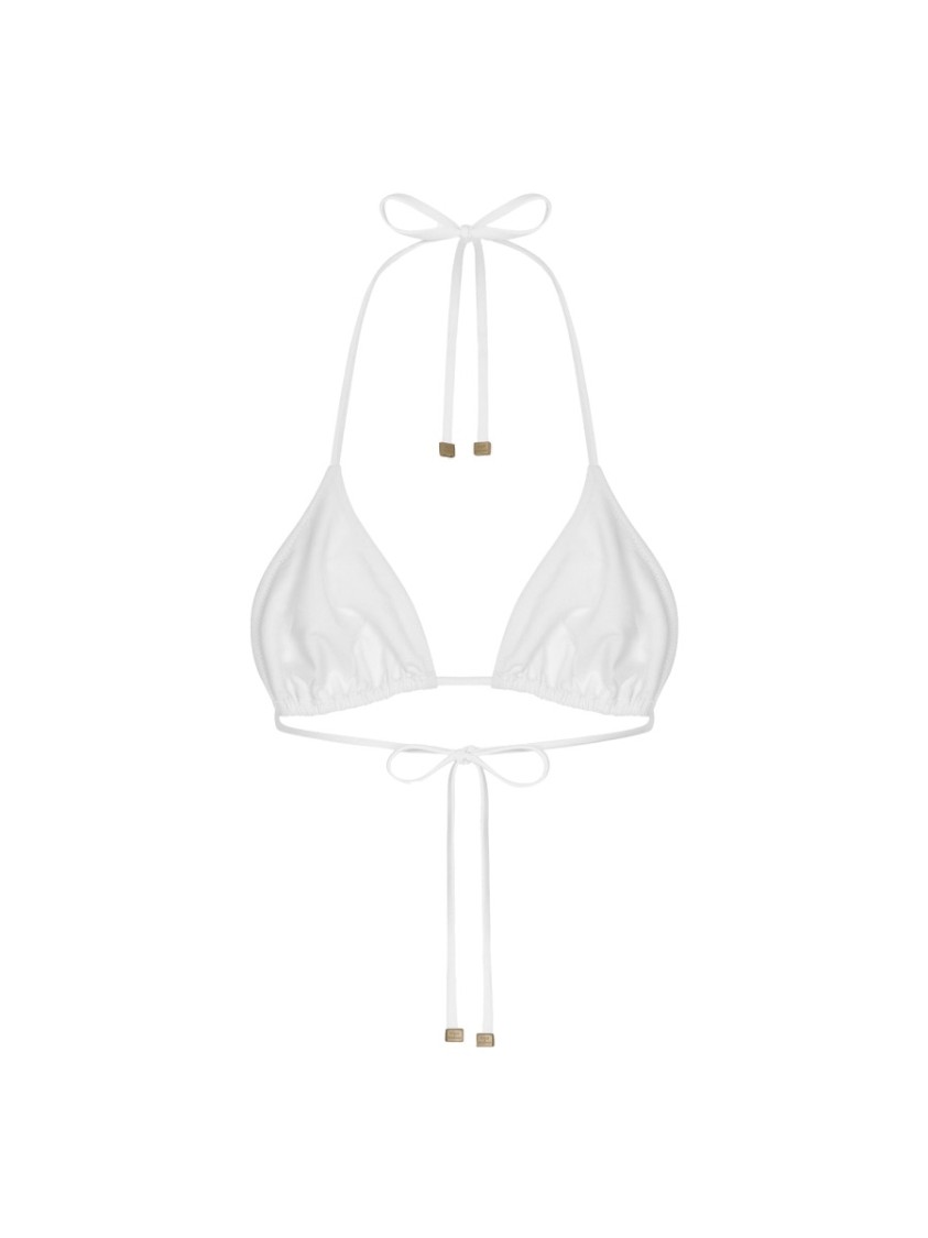Dolce & Gabbana Leopard-print Padded Triangle Bikini Top In White