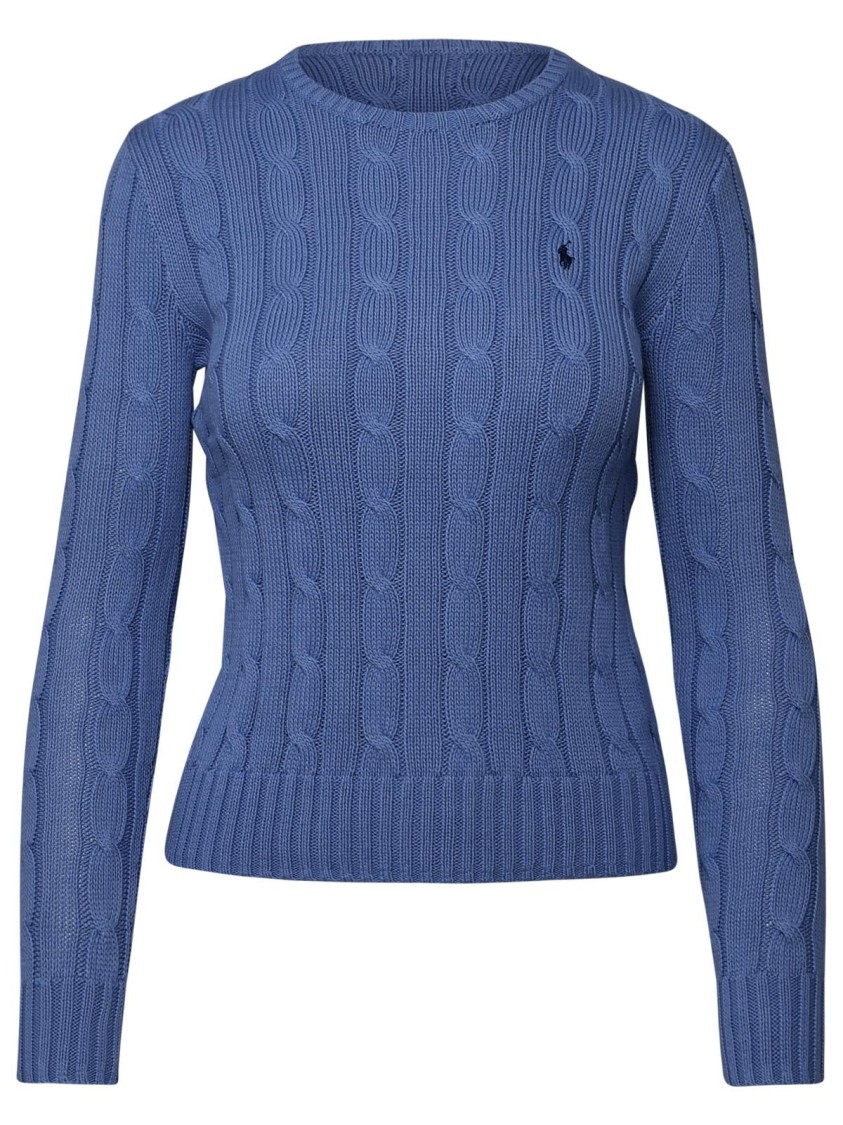 Polo Ralph Lauren Lavender Cotton Sweater In Blue
