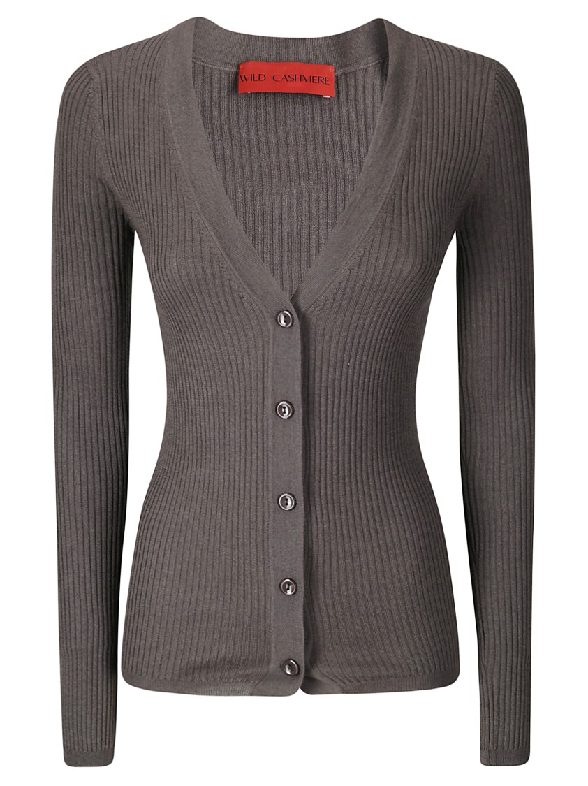 Wild Cashmere V-neck Cardigan In Brown