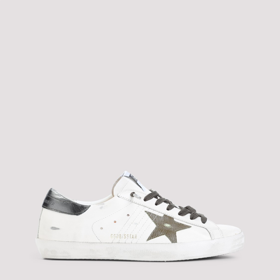 Golden Goose Men White Leather Super-star Sneakers In White