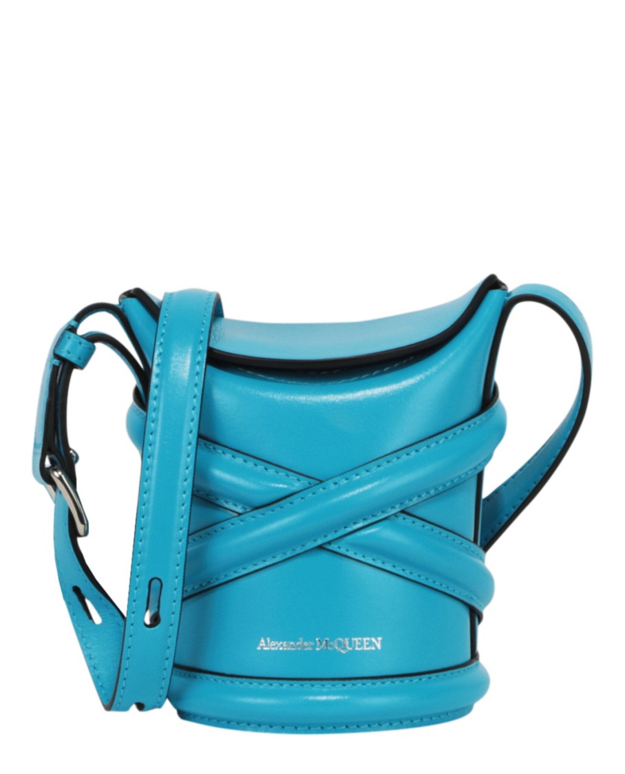 Alexander Mcqueen Mini Curve Leather Bucket Bag