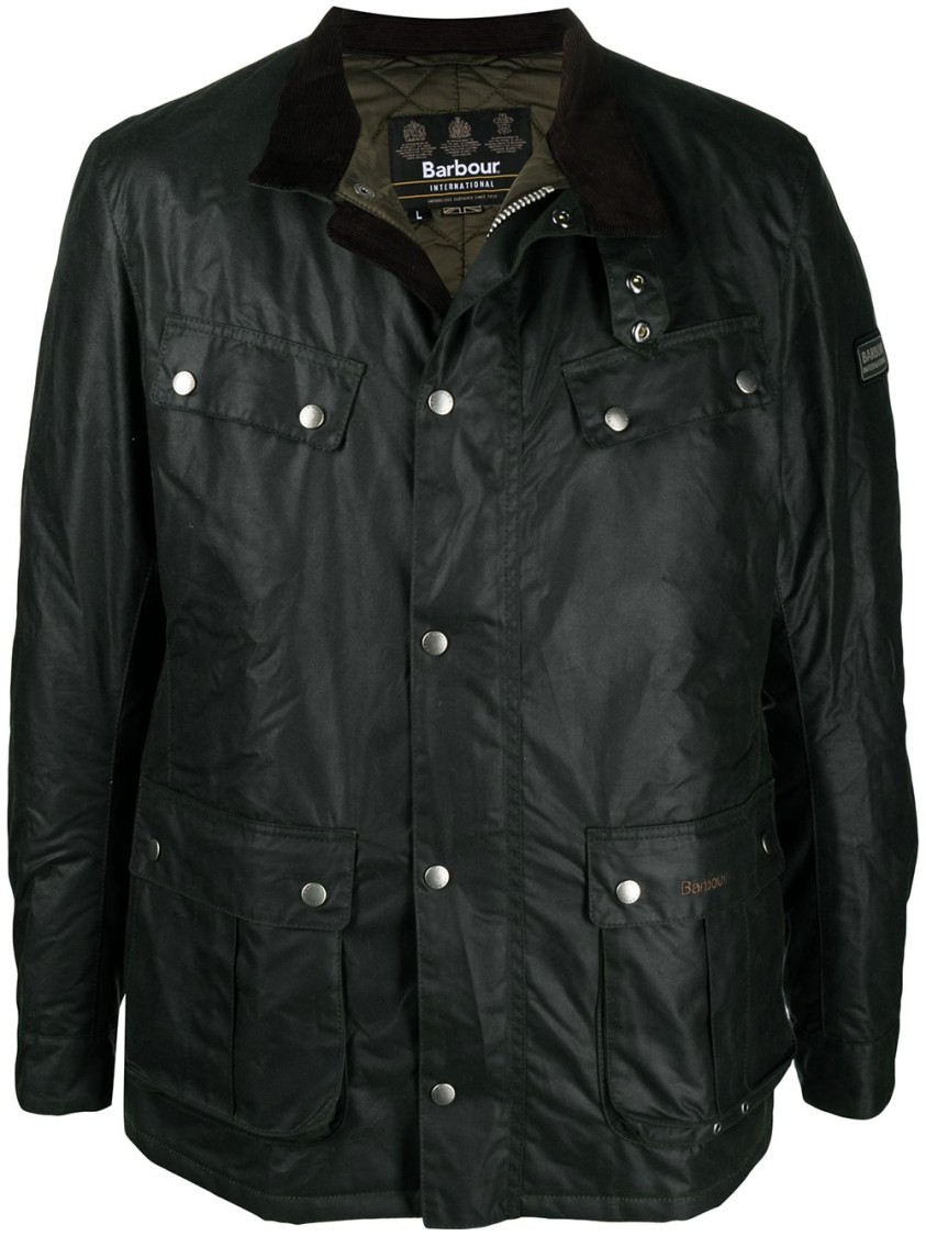 Barbour Duke Waxed Jacket In Black