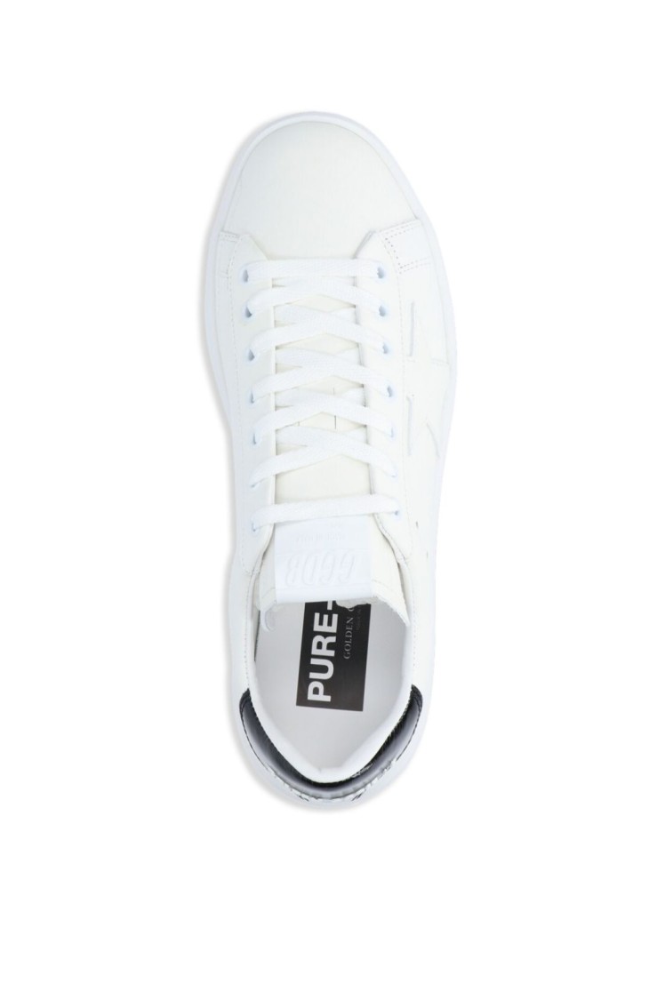 Golden Goose Mens Silver Com Pure Star Bio Logo-print Faux-leather Low-top Trainers