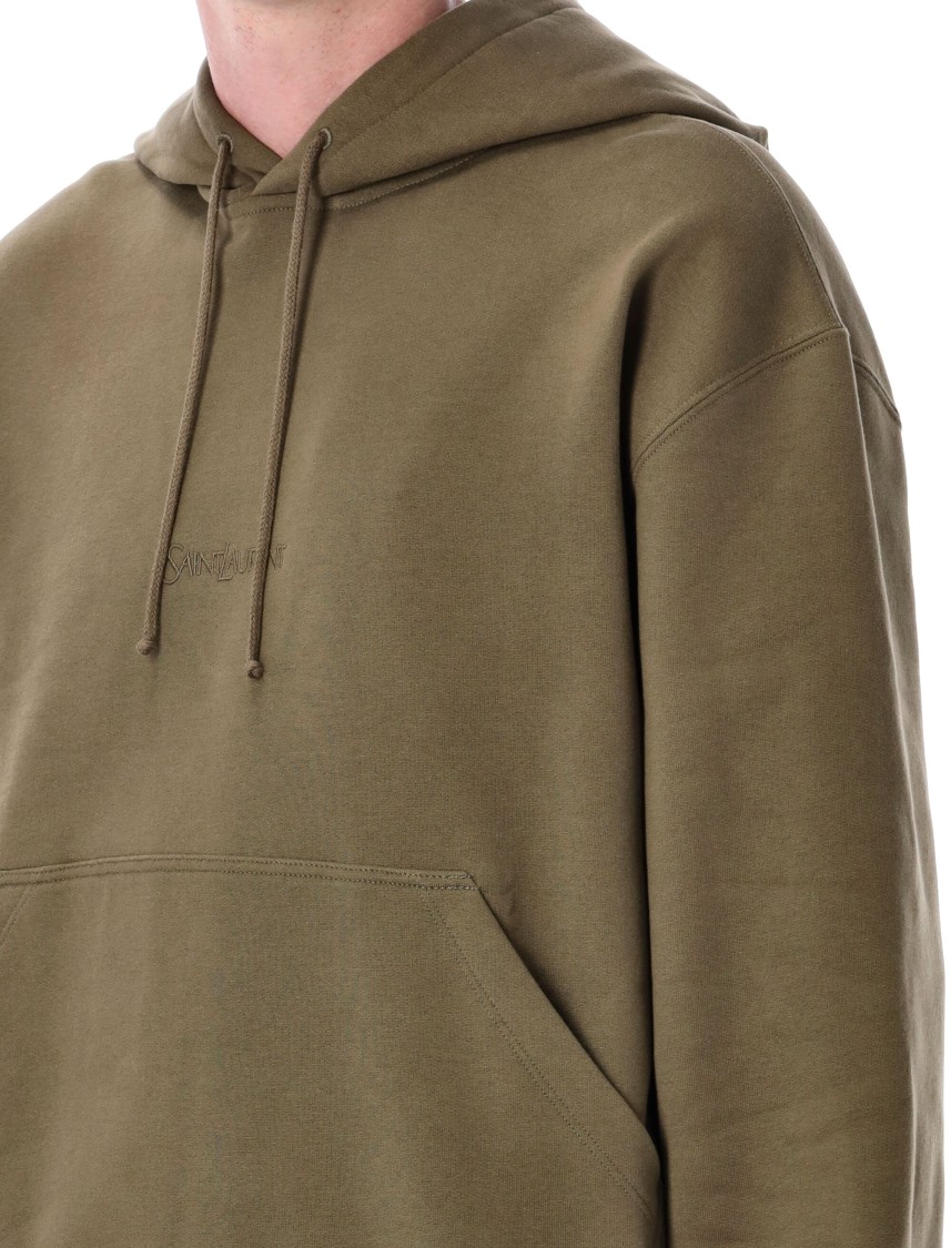 Saint Laurent Logo Hoodie Sweater Kangaroo Pocket