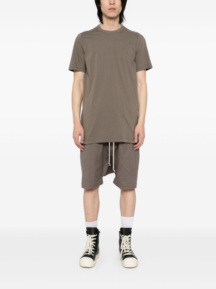 Rick Owens Rust Brown Crew Neck T-shirt With Straight Hem In Brown