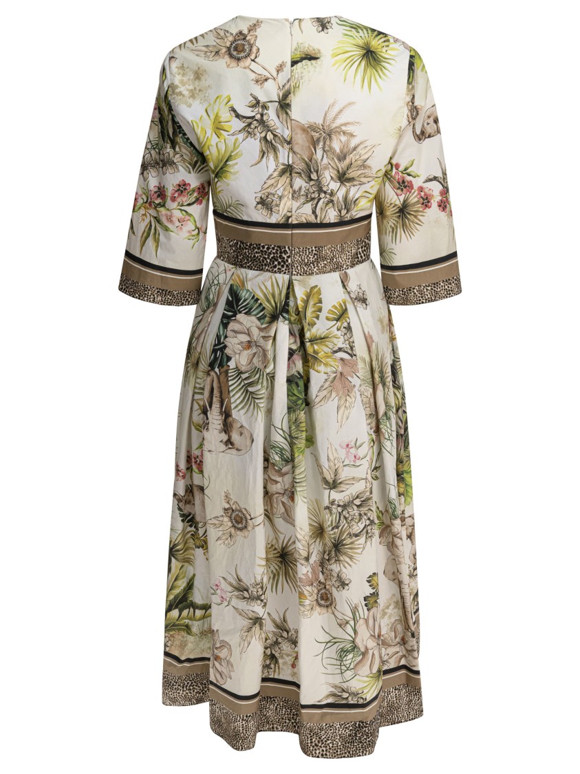 Elie Saab Printed Cotton Midi Dress Foulard40 Printed Cotton In Brown