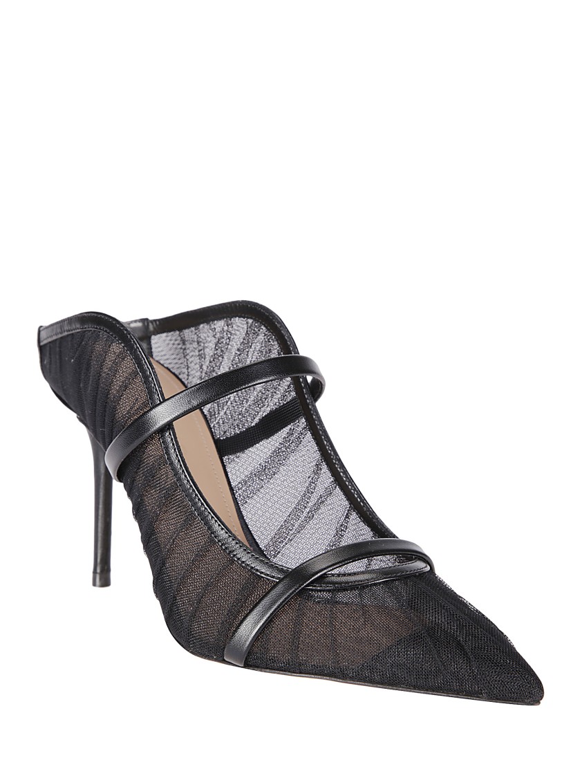 Shop Malone Souliers Pointed-toe Tulle Pumps In Black