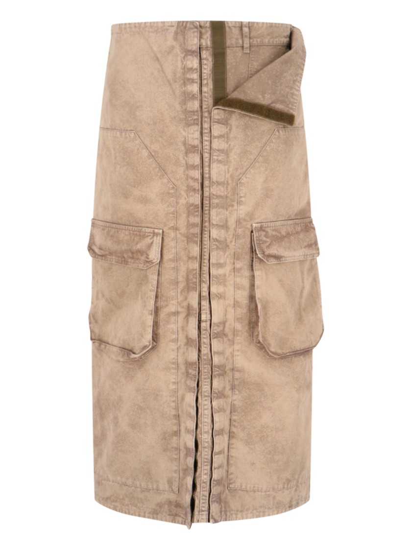 Y/project Maxi Cargo Skirt In Brown Cotton In Pink