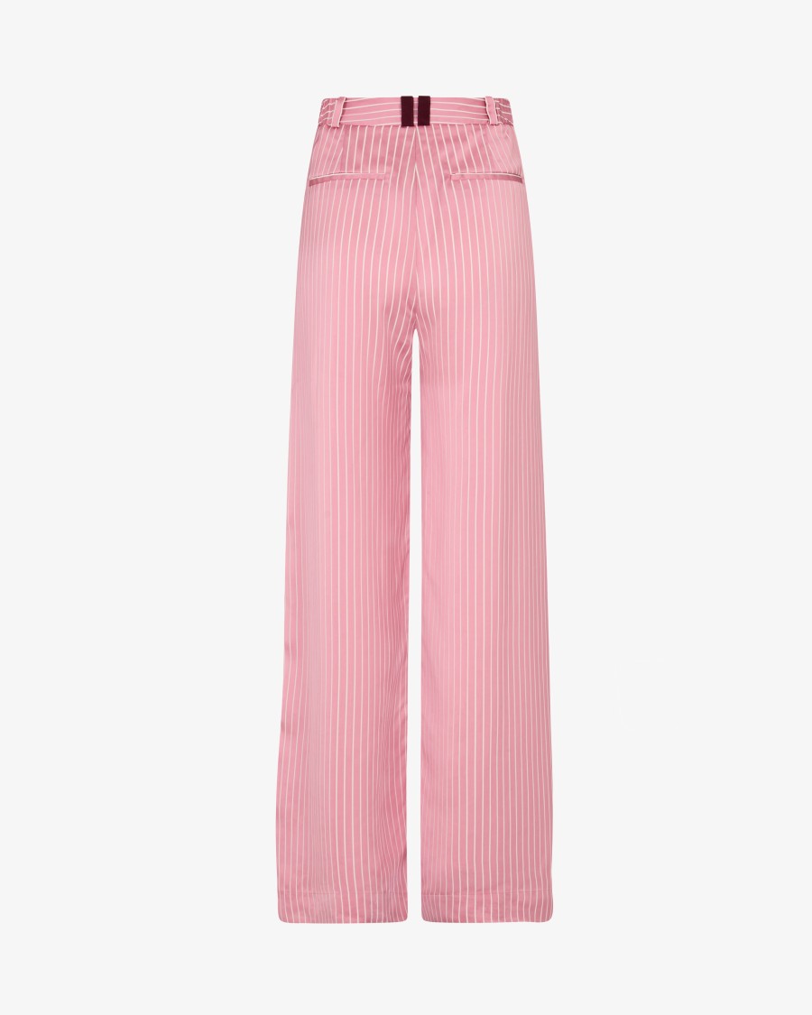 Serena Bute Satin Stripe Serena Trouser - Pink In Pink
