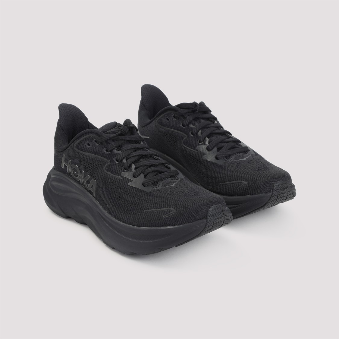 Hoka Sporty All-black Sneakers In Black