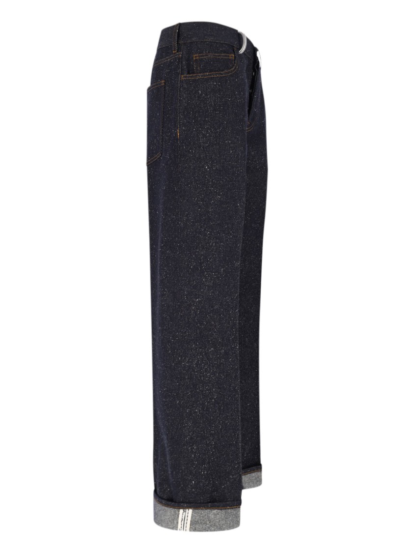 Burberry Cotton Blend Trouser With Metal Belt Loop In Blue