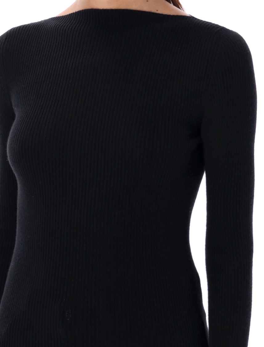 Rick Owens Black Boat Neck Top